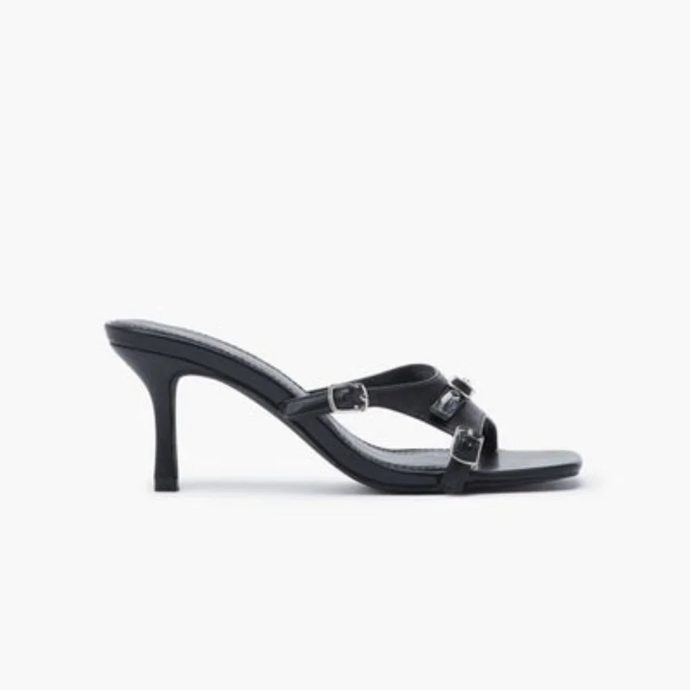 NWT JustFab Arya Mule Heeled Sandal 7.5
